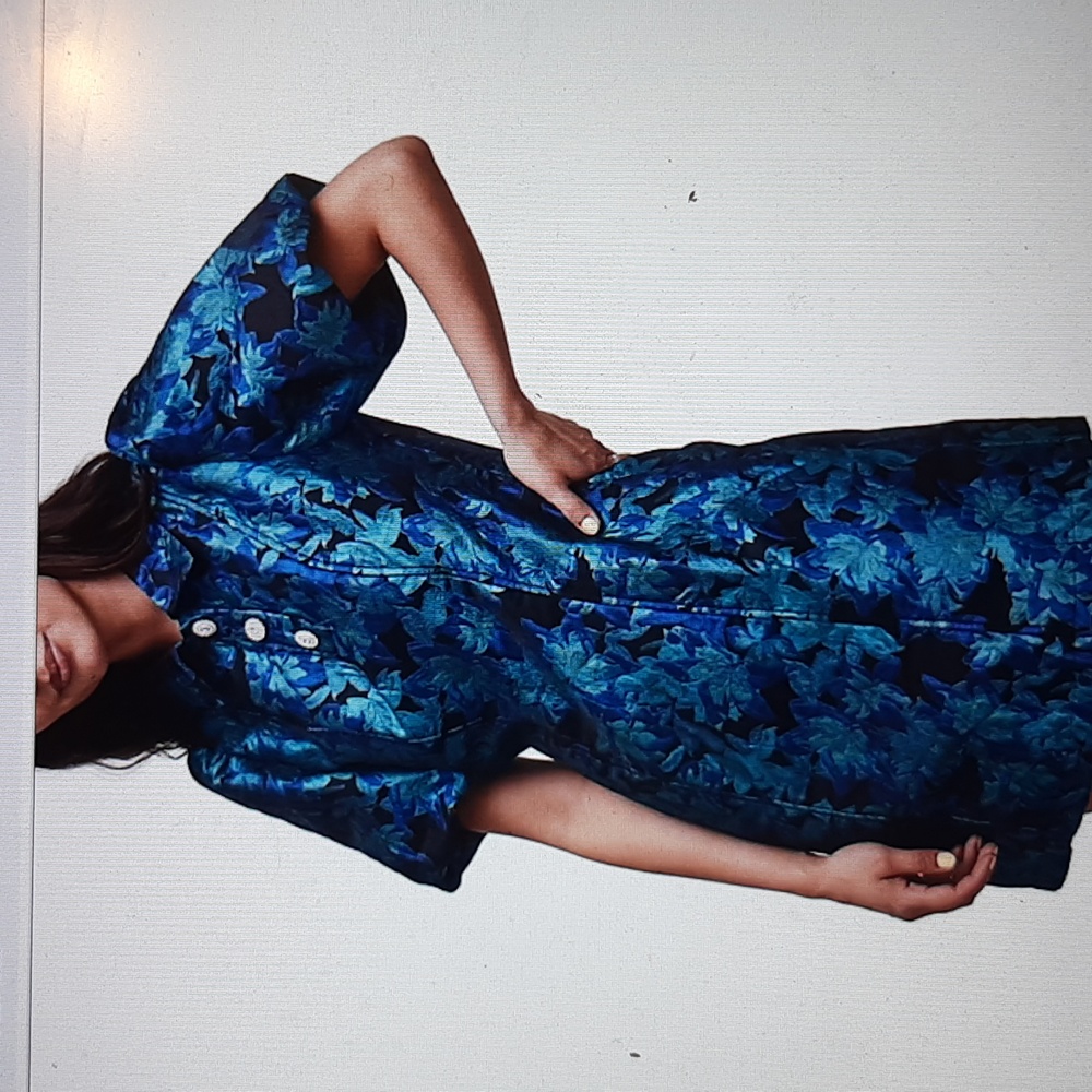 Limira Floral Mini Dress in Blue and Black